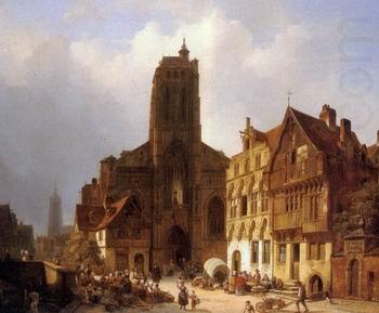 unknow artist European city landscape, street landsacpe, construction, frontstore, building and architecture.065 china oil painting image